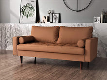 Load image into Gallery viewer, Orion Mid Century Modern Pu Leather Upholstered Living Room Sofa with Bolster Pillows, Sofa, 2-piece set or loveseat