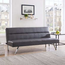 Load image into Gallery viewer, Futon Sofa by Naomi Home - Color: Espresso, Material: Faux Leather