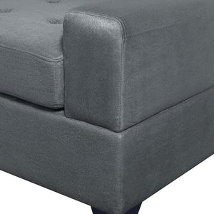 104'' Wide Suede Sectional Sofa with Storage Ottoman and Cup Holders