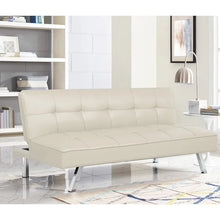 Load image into Gallery viewer, Serta Marilyn 66.1&#39;&#39; Faux Leather Armless Tufted Convertible Sleeper Futon Sofa