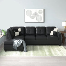 Load image into Gallery viewer, Home Living Genesis Sectional Sofa L-Shape-Pu Leather, Left Facing, Black