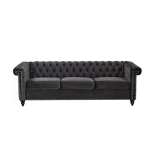 Load image into Gallery viewer, Tufted Chesterfield Faux Leather 3 Seater Sofa