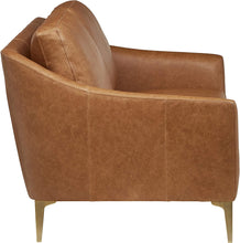 Load image into Gallery viewer, Rivet Alonzo Contemporary Leather Sofa Couch, 80.3&quot;W, Cognac