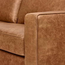 Load image into Gallery viewer, Andrews Contemporary Top-Grain Leather Sofa, 82&quot;W, Cognac