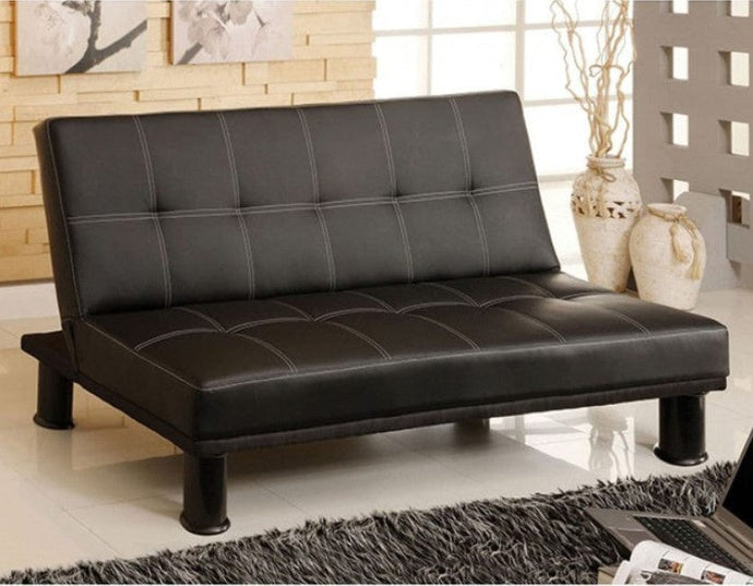 Fickel Contemporary Faux Leather Tufted Futon